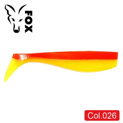 Силіконовий віброхвіст FOX 12см Swimmer #026 (red yellow) (1шт) 9848 фото
