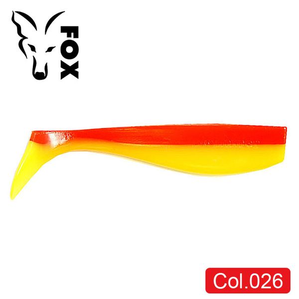 Силиконовый виброхвост FOX 12см Swimmer #026 (red yellow) (1шт) 9848 фото