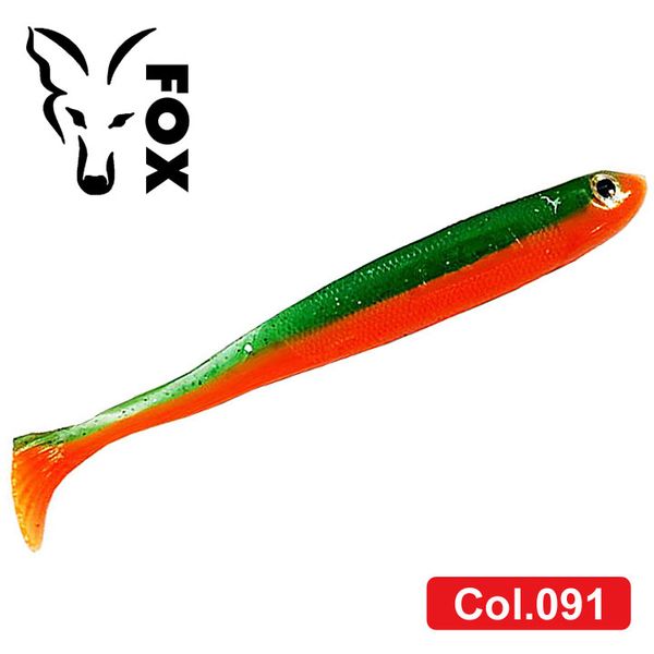 Силиконовый виброхвост FOX 10см Reaper #091 (green orange) (1шт) 7329 фото