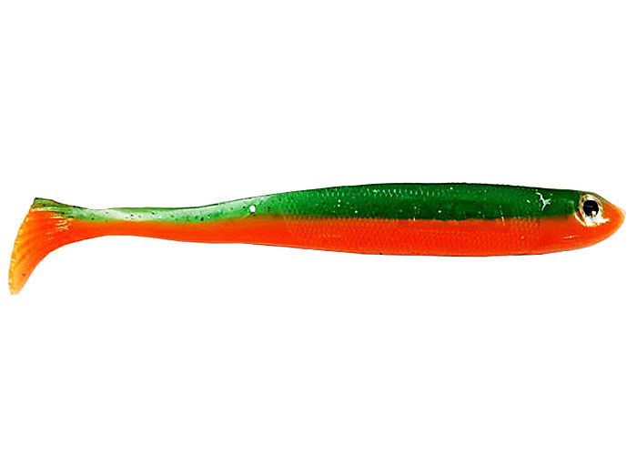 Silicone vibrating tail FOX 10cm Reaper #091 (green orange) (1 piece) 7329 фото