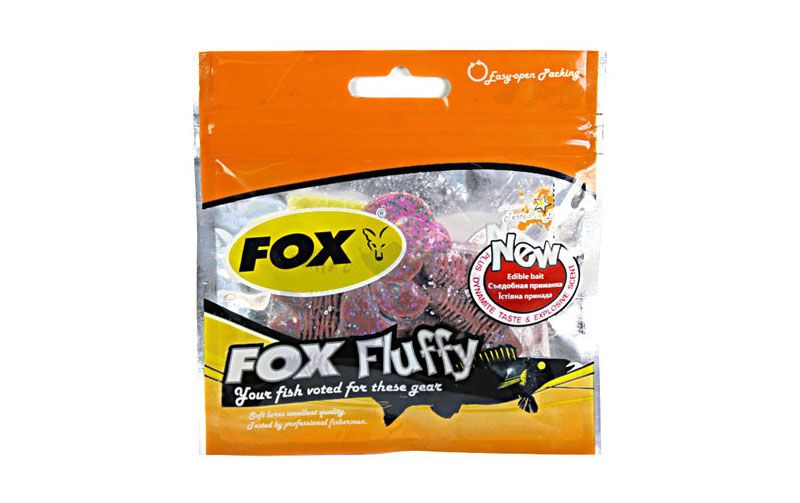 Силіконовий твістер FOX 7,5см Fluffy #043 (red perlamutr) (їстівний, 6шт) 6440 фото