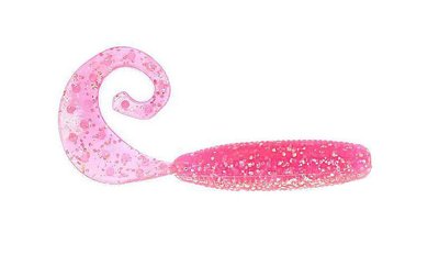 Silicone twister Reins Fat G-tail Grub 3" #317 Pink Silver (edible, 12 pcs) 6421 фото