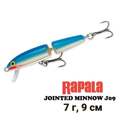 Wobbler Rapala Jointed Minnow J09 B 9040 фото