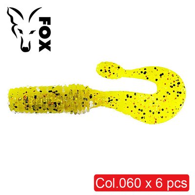 Silicone twister FOX 7cm Grubber #060 (yellow harlequin) (edible, 6 pcs) 6373 фото