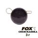 Odważnik ołowiany "Cheburashka" FOX 3g czarny (1 szt.) 8609 фото 1