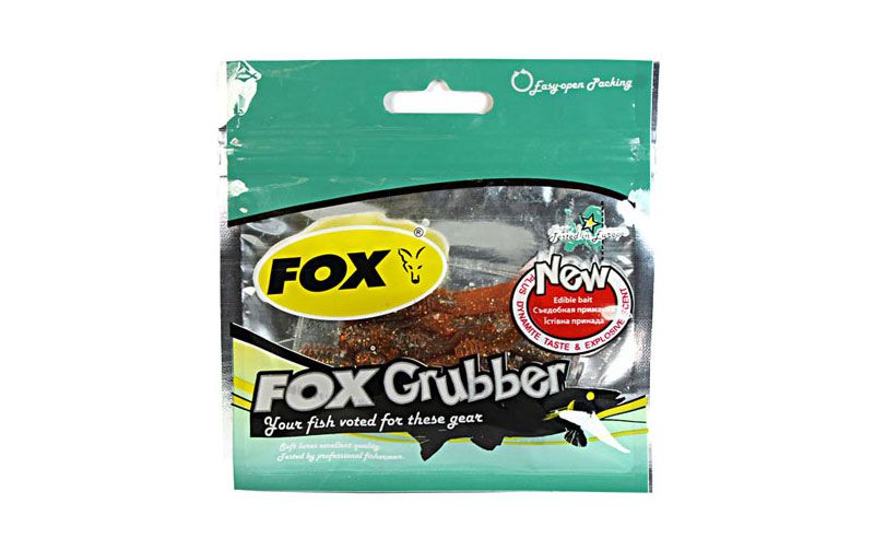 Силіконовий твістер FOX 7см Grubber #060 (жовтий арлекін) (їстівний, 6шт) 6373 фото