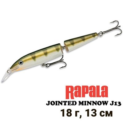 Wobbler Rapala Jointed Minnow J13 YP 9001 фото