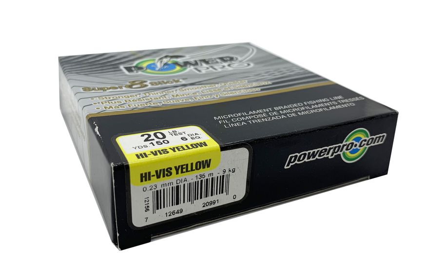 Шнур PowerPro Super 8 Slick Yellow 20lb 135м 0.23мм. USA 6880 фото