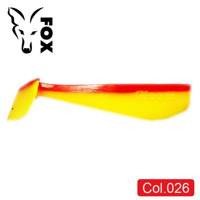Силиконовый виброхвост FOX 14см Gloom #026 (red yellow) (1шт) 9841 фото