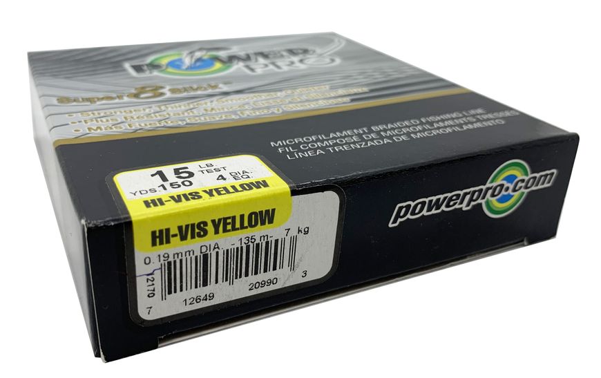 Шнур PowerPro Super 8 Slick Yellow 15lb 135м 0.19мм. USA 8761 фото