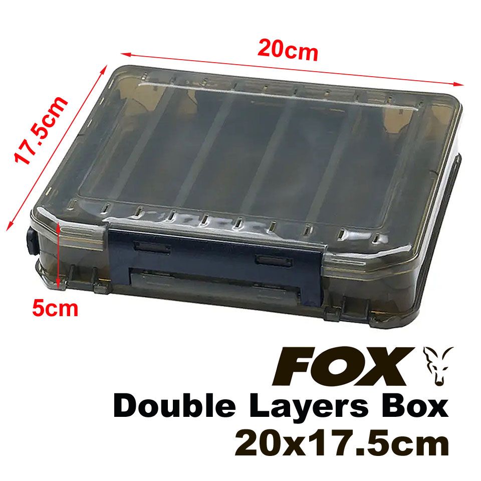 DOUBLE SIDED FISHING Box Tackle, Lure, weights Hooks Storage 20x17