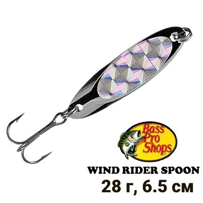 Блесна колеблющаяся Bass Pro Shops Wind Rider Spoon 28гр WR1-02 Chrome 7179 фото