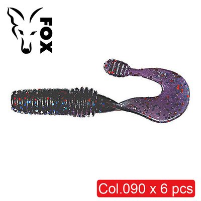 Silicone twister FOX 9cm Grubber #090 (electric june bug) (edible, 6 pcs) 6514 фото