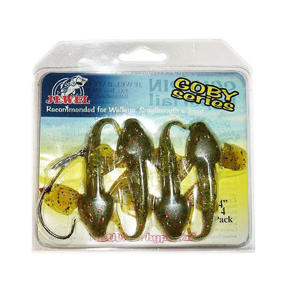 Silicone twister JEWEL BAIT Sculpin Hypertail 4" (4 pcs, 10 cm) Red Melon 10590 фото