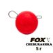 Odważnik ołowiany "Cheburashka" FOX 5g czerwony (1 szt.) 8593 фото 1