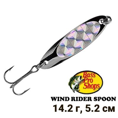 Блешня коливальна Bass Pro Shops Wind Rider Spoon 14,2гр WR12-02 Chrome 7029 фото