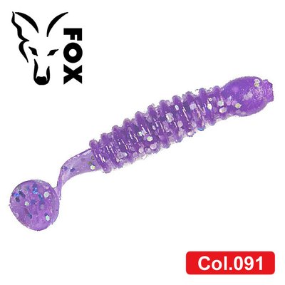 Силіконовий віброхвіст для мікроджигу FOX 4см Maggot #091 (electric violet) (їстівний, 10шт) 7666 фото
