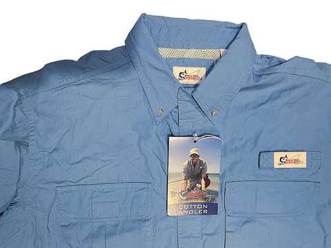 Купити World Wide Sportsman Fishing Shirt, L, 100% Cotton, Short Sleeve,  Blue Lake (light blue) 235868 в інтернет магазині