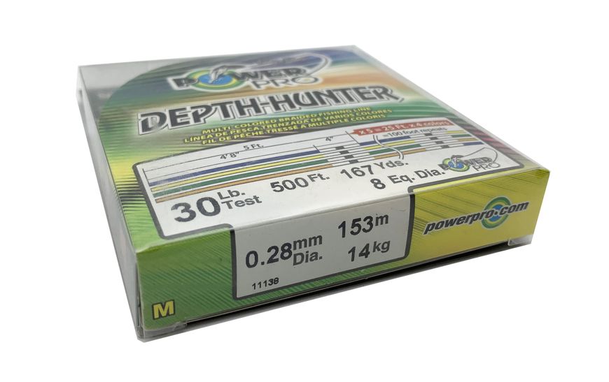 Cord PowerPro Depth-Hunter Multicolor 30lb 153m 0.28mm EQ.DIA.8. USA 6855 фото