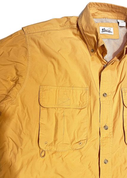 World Wide Sportsman Fishing Shirt, L, 100% Cotton, Short Sleeve, Tangelo (orange) 235867 фото
