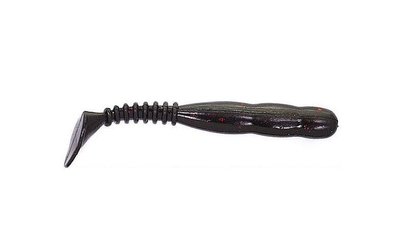 Silicone vibrating tail Reins Rockvibe Shad 3" #017 Black Red FL (edible, 15 pcs) 5739 фото