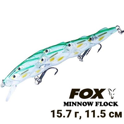 Воблер FOX Minnow Flock 11.5cm 15.7g #GN 10094 фото