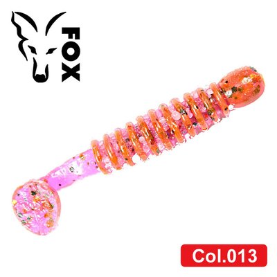 Silicone vibrating tail for microjig FOX 4cm Maggot #013 (lox, lilac, red glitter) (edible, 10 pcs) 7640 фото