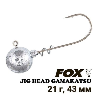 Lead Jig Head FOX corkscrew hook Gamakatsu #4/0 21g (1pc) 8565 фото