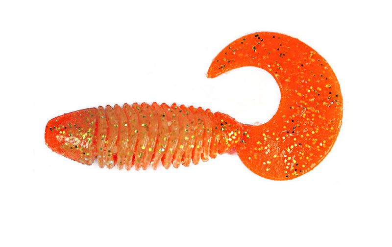Silicone twister for microjig FOX 5.5cm Fluffy #010 (orange gold) (edible, 8 pcs) 6569 фото
