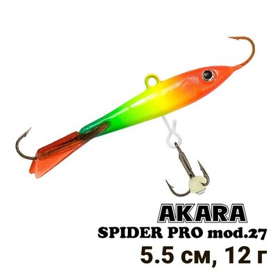 Балансир Akara Spider Pro mod. 27 col. 86 (червоний хв-к, 12г, 5,5см) 6929 фото