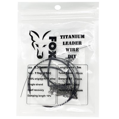 Титановый Поводок, 0.3mm 24lb 11kg 3m FOX Titanium Leader Wire DIY, комплект для изготовления 10123 фото