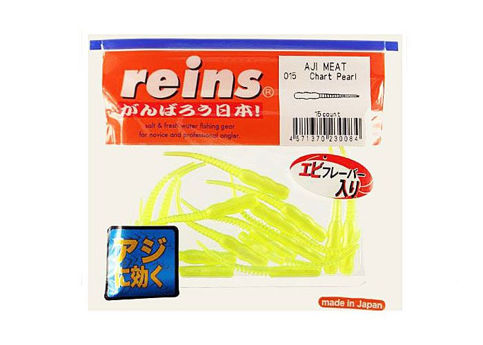 Силіконовий слаг для мікроджигу Reins Aji Meat 1.8" #015 Chart Pearl (їстівний, 15шт) 8843 фото