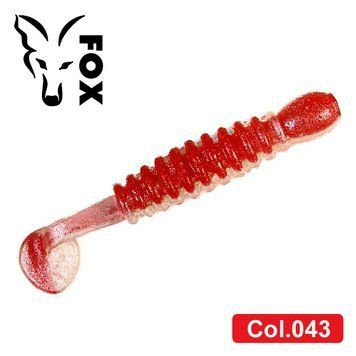 Силіконовий віброхвіст для мікроджигу FOX 4см Maggot #043 (red perlamutr) (їстівний, 10шт) 6596 фото
