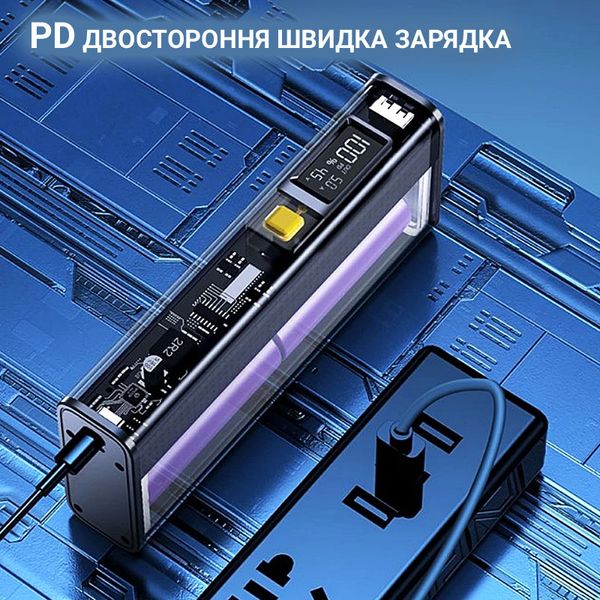 Корпус повербанку без акумуляторів. 21700 х 4 шт. 2 USB, Type-C, Lightning. QC/PD CasePowerBank/Silver фото