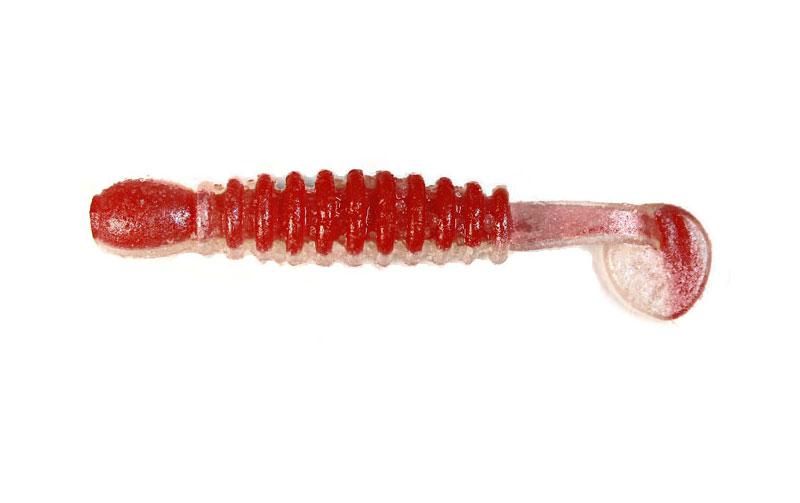 Silicone vibrating tail for microjig FOX 4cm Maggot #043 (red perlamutr) (edible, 10 pcs) 6596 фото