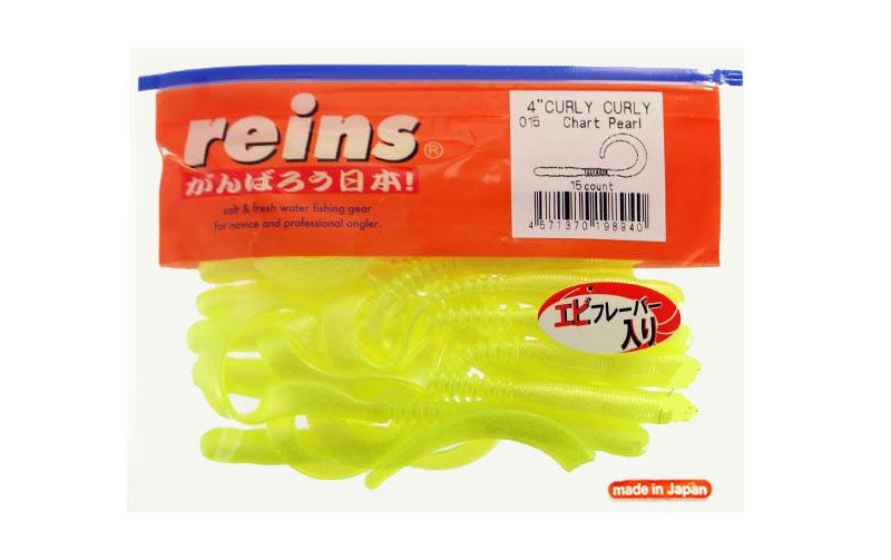 Silicone twister Reins Curly Curly 4" #015 Chart Pearl (edible, 15 pcs) 6323 фото