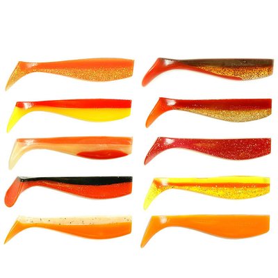 Set of silicone vibrating tails FOX 8cm Swimmer Assorti #7 (edible, 10 pcs) 10475 фото