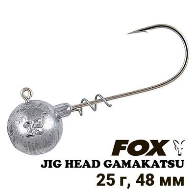 Свинцовая Джиг Головка FOX крючок-штопор Gamakatsu #5/0 25г (1шт) 8540 фото