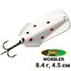 Oscillating spoon Jake's Lures Wobbler White/Red Dots 7606 фото 1