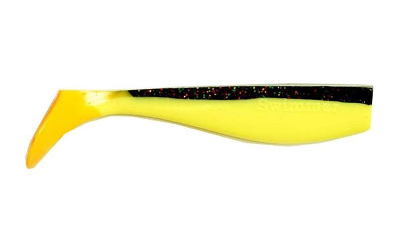 Силіконовий віброхвіст FOX 12см Swimmer #072 (black yellow) (1шт) 9842 фото