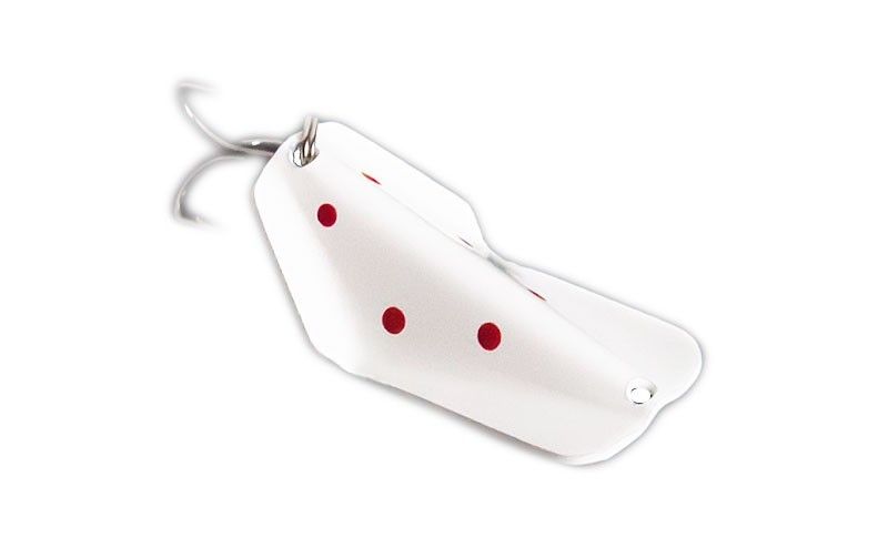 Oscillating spoon Jake's Lures Wobbler White/Red Dots 7606 фото
