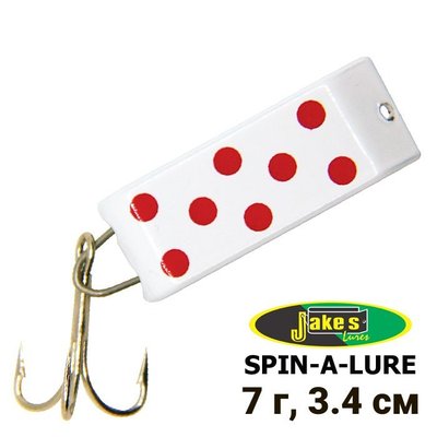 Cuillère oscillante Jake's Lures Spin-A-Lure Blanc/Points Rouges 7605 фото