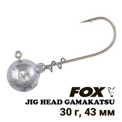 Свинцовая Джиг Головка FOX крючок-штопор Gamakatsu #4/0 30г (1шт) 8545 фото