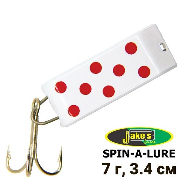 Cuchara oscilante Jake's Lures Spin-A-Lure White/Red Dots 7605 фото