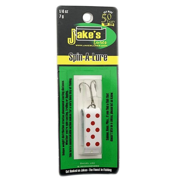 Cucchiaio oscillante Jake's Lures Spin-A-Lure White/Red Dots 7605 фото