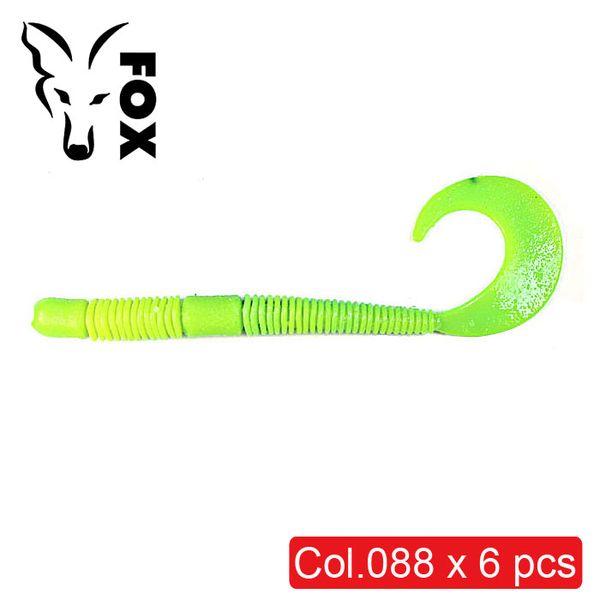 Silicone worm FOX 12cm Crawler #088 (bright green) (edible, 6 pcs) 6644 фото