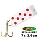 Oscillating spoon Jake's Lures Spin-A-Lure White/Red Dots 7605 фото 1