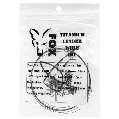 Купити Titanium leash 0.2mm 11lb 5kg 3m FOX Titanium Leader Wire DIY, kit  for making 10121 в інтернет магазині