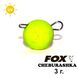 Poids en plomb "Cheburashka" FOX 3g lemon UV (1 pièce) Chebur_Lemon_3UV фото 1