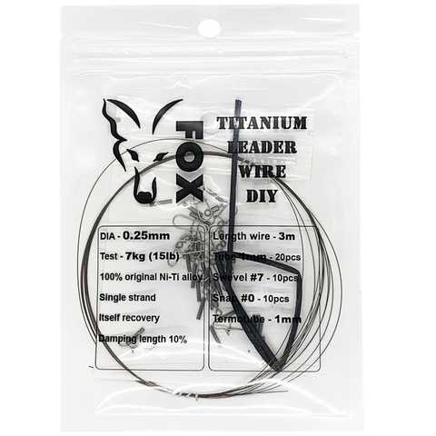 Купити Titanium leash 0.25mm 15lb 7kg 3m FOX Titanium Leader Wire DIY, kit  for making 10466 в інтернет магазині